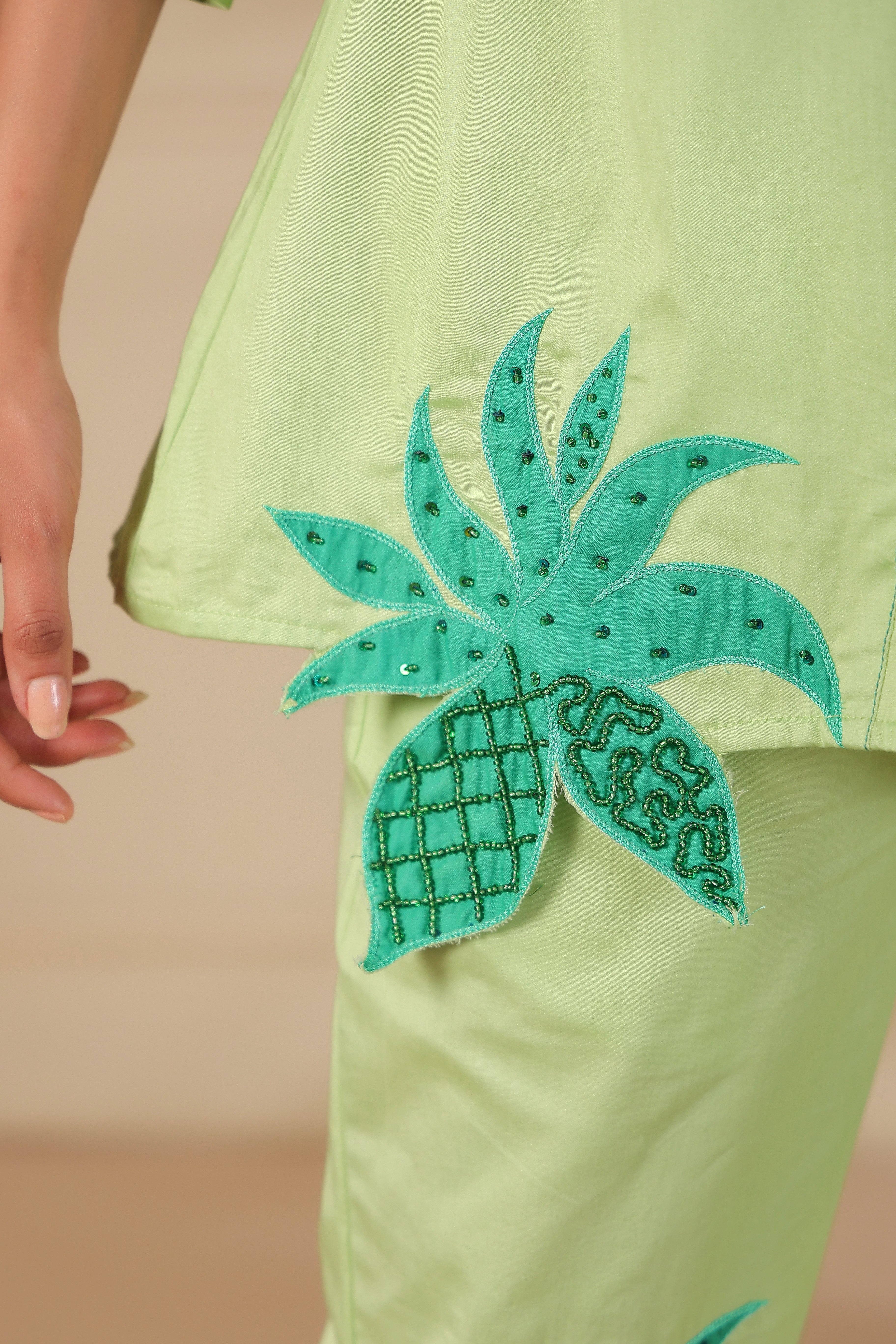 Tropical Lime Cutout Shirt