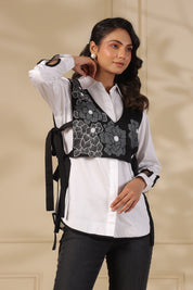 B&W Tie-up Jacket Shirt