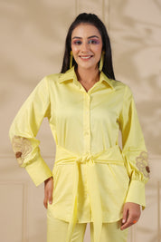 Lemon Yellow Tie-up Shirt