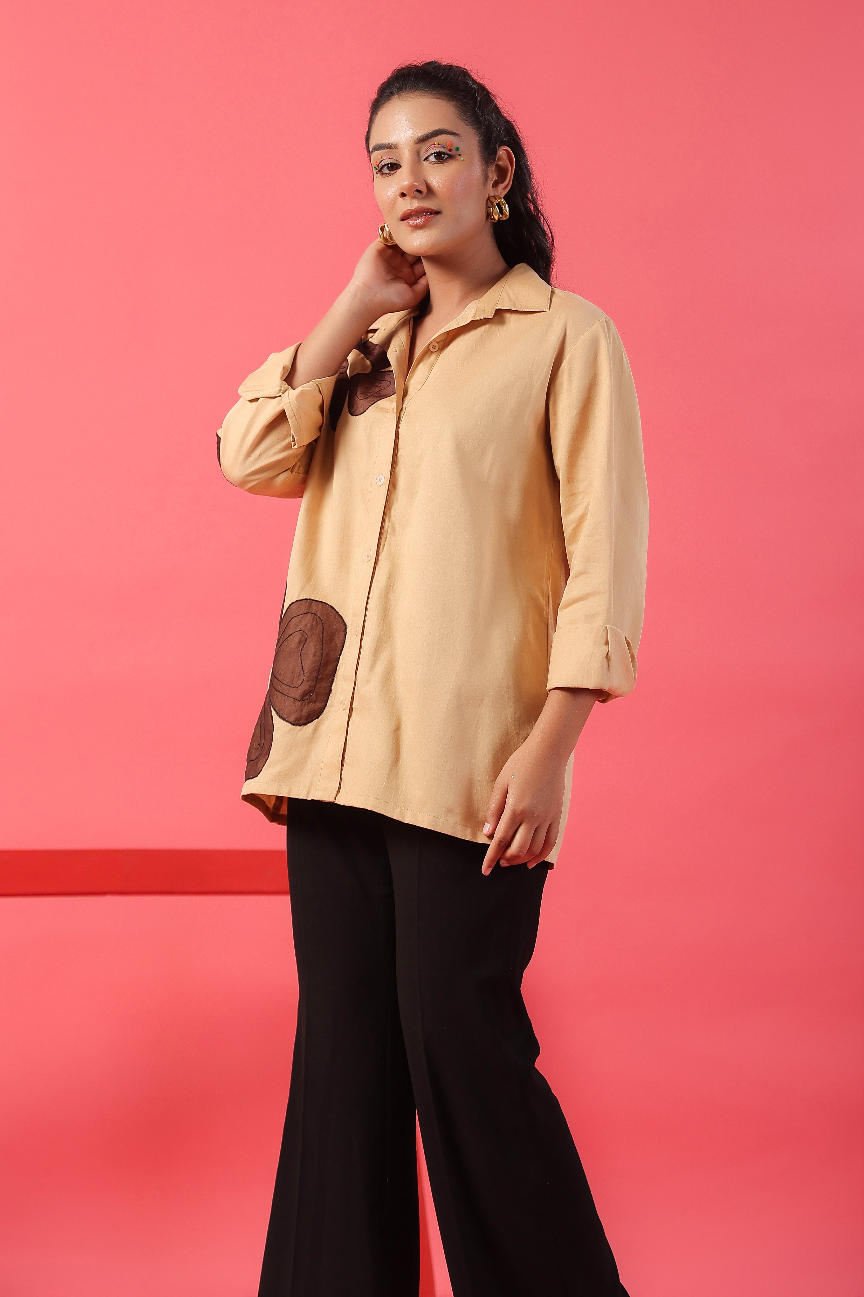 Desert Organza Applique Shirt