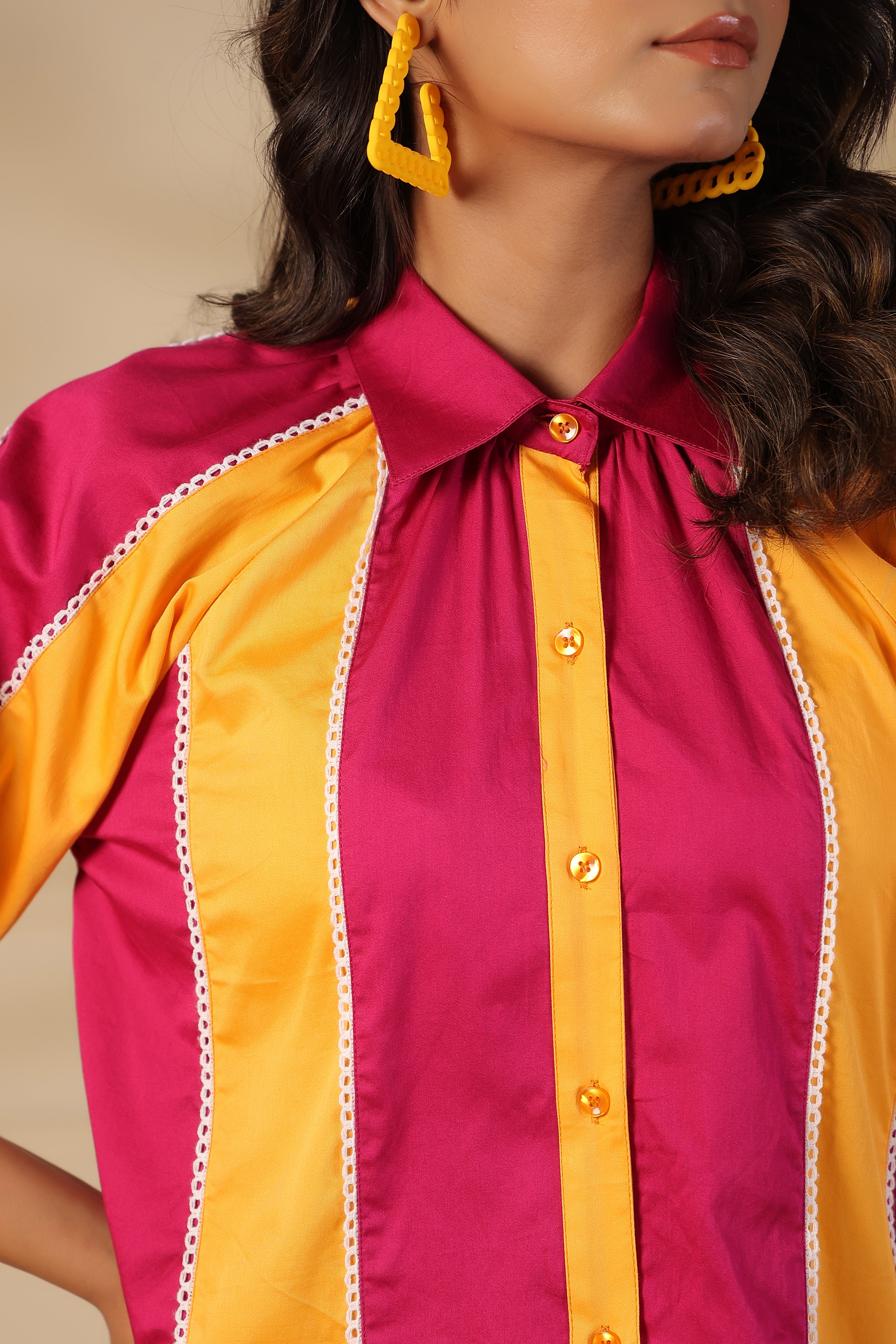 Sunshine Blossom Colorblock Shirt