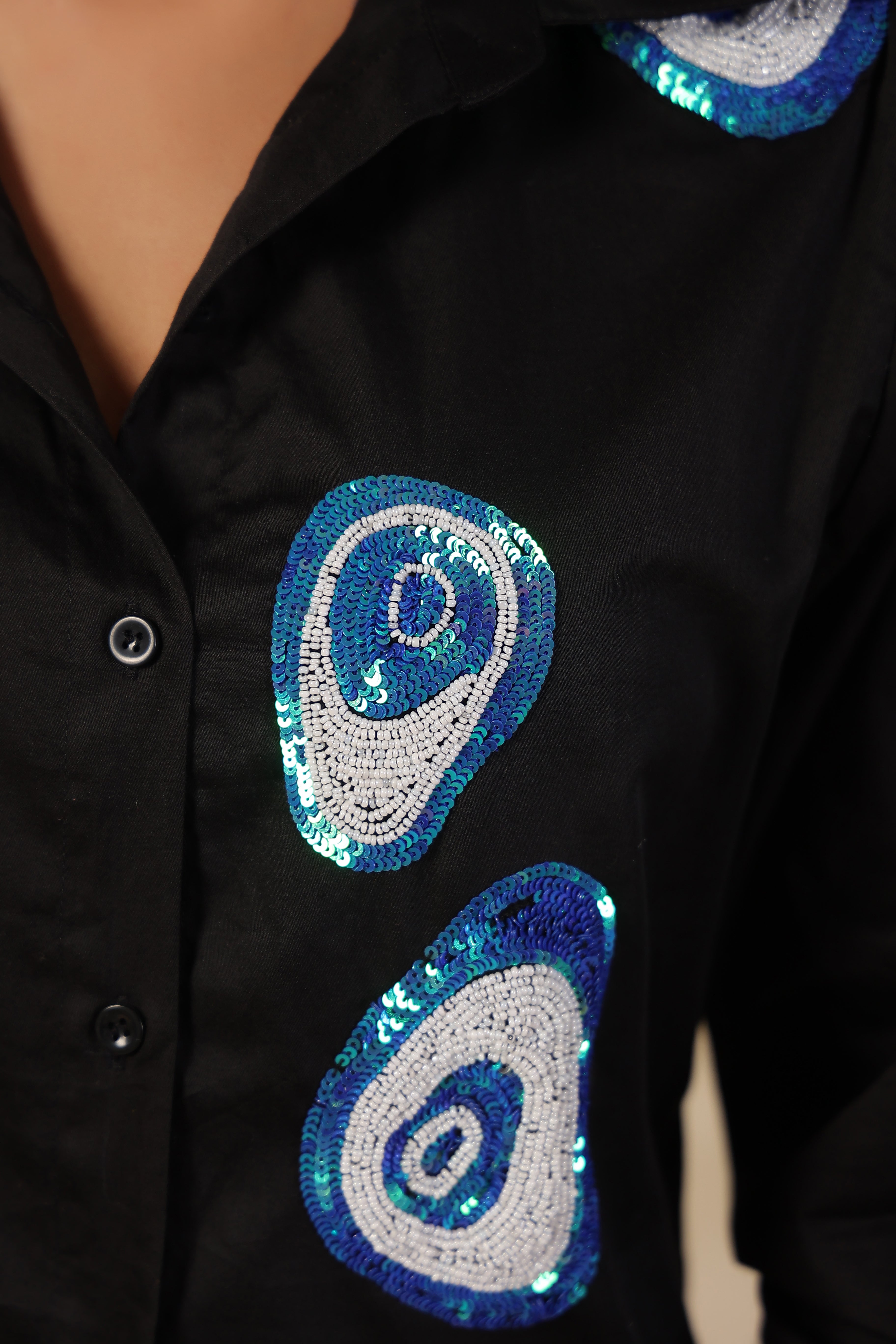 Ebony Evil Eye Sequin Shirt