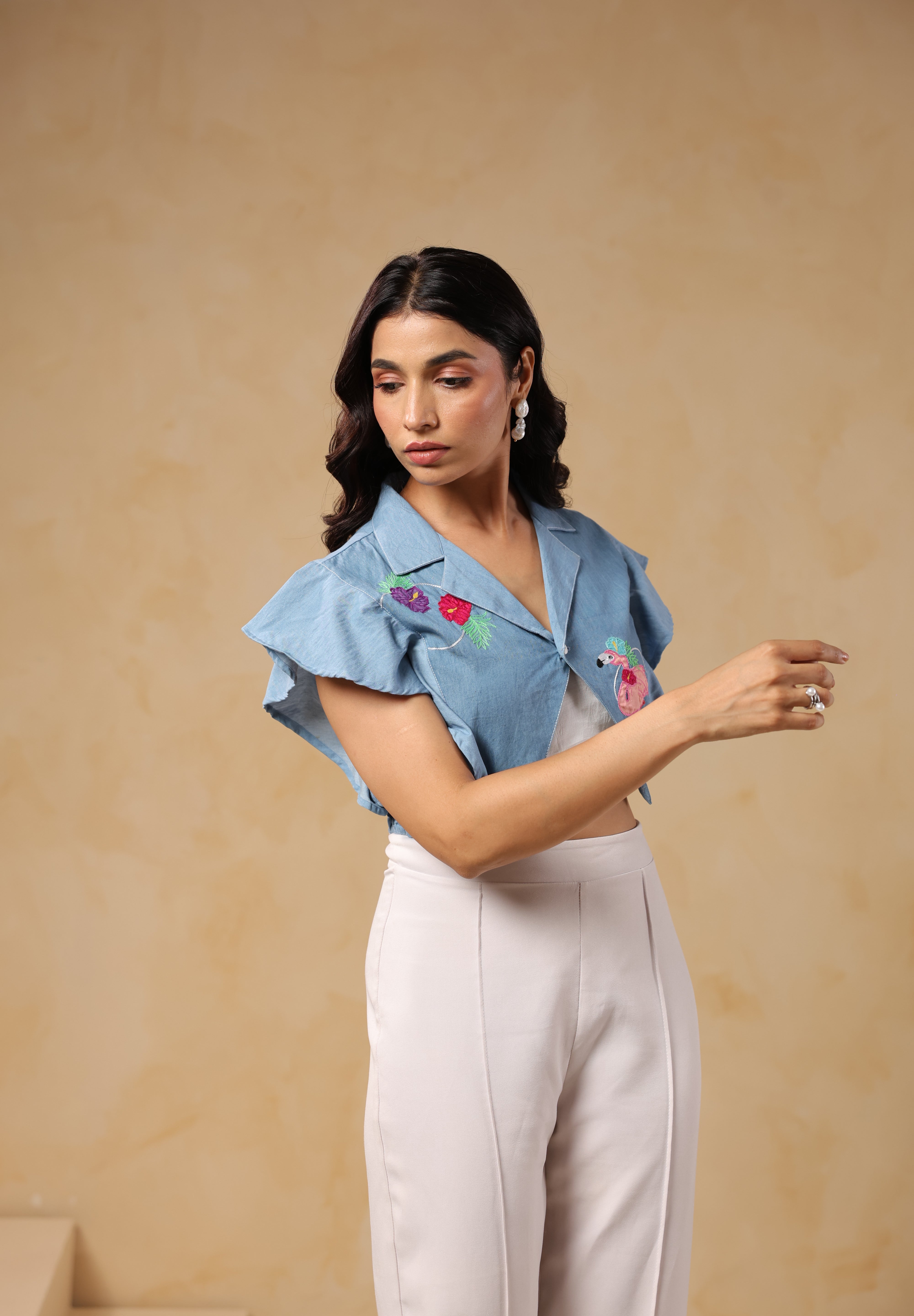Elegant styled look featuring Flaminglow Crop Top for summer outfits